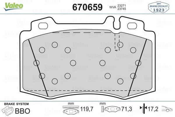 Valeo 670659 Гальмівні колодки, комплект 670659: Купити в Україні - Добра ціна на EXIST.UA!