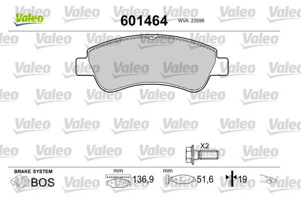 Valeo 601464 Гальмівні колодки, комплект 601464: Купити в Україні - Добра ціна на EXIST.UA!