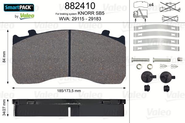 Valeo 882410 Гальмівні колодки передні, комплект 882410: Купити в Україні - Добра ціна на EXIST.UA!