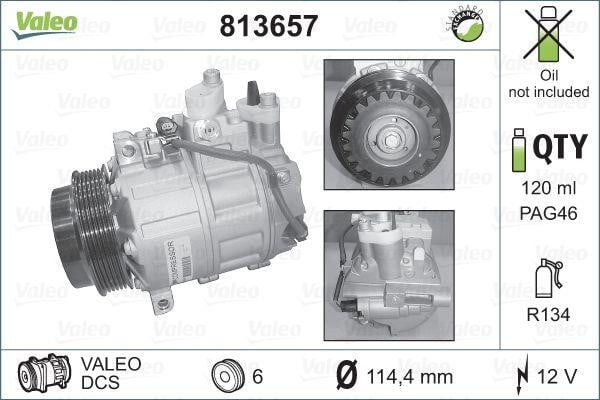 Valeo 813657 Компресор кондиціонера 813657: Купити в Україні - Добра ціна на EXIST.UA!