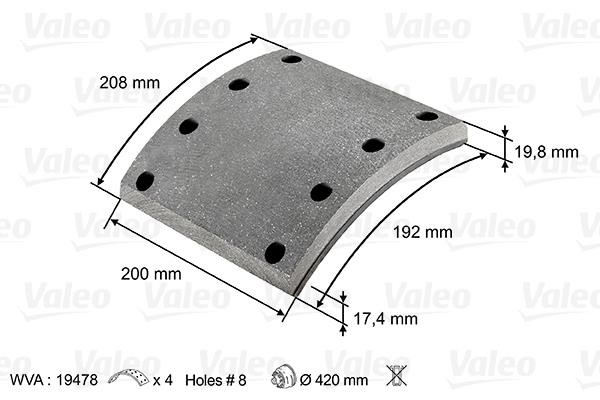 Valeo 219802 Накладки гальмівні, комплект 219802: Купити в Україні - Добра ціна на EXIST.UA!