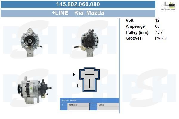 BV PSH 145.802.060.080 Генератор 145802060080: Приваблива ціна - Купити в Україні на EXIST.UA!