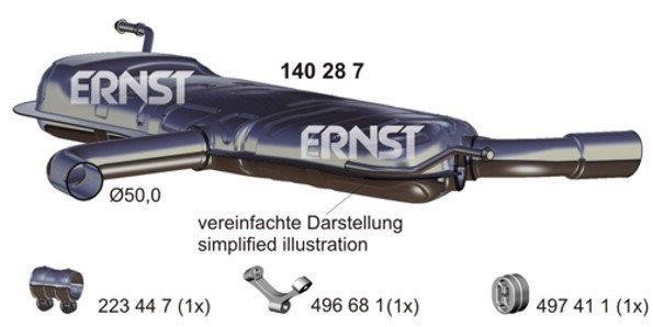Ernst 140287 Глушник, задня частина 140287: Купити в Україні - Добра ціна на EXIST.UA!