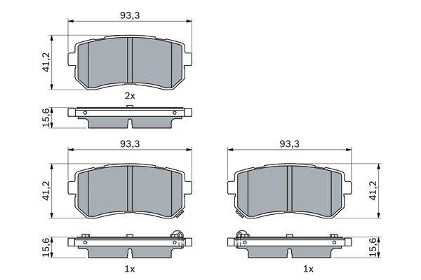 Bosch 0 986 424 956 Гальмівні колодки, комплект 0986424956: Купити в Україні - Добра ціна на EXIST.UA!