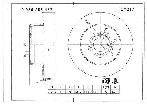Bosch 0 986 AB5 437 Диск гальмівний 0986AB5437: Купити в Україні - Добра ціна на EXIST.UA!