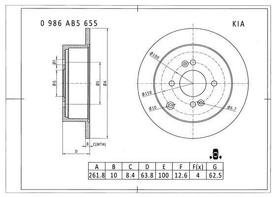 Bosch 0 986 AB5 655 Диск гальмівний 0986AB5655: Купити в Україні - Добра ціна на EXIST.UA!