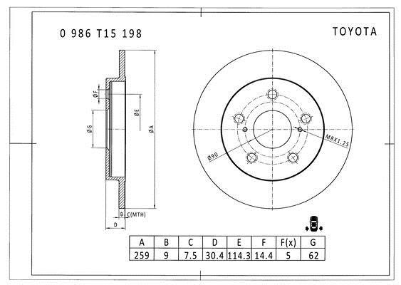Bosch 0 986 T15 198 Диск гальмівний 0986T15198: Купити в Україні - Добра ціна на EXIST.UA!