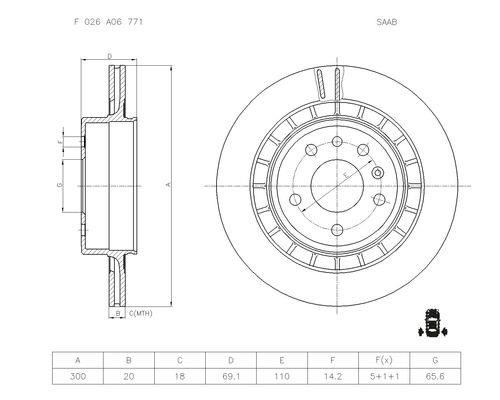 Bosch F 026 A06 771 Диск гальмівний задній вентильований F026A06771: Приваблива ціна - Купити в Україні на EXIST.UA!