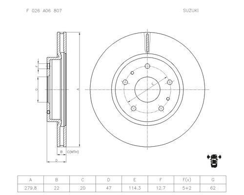Bosch F 026 A06 807 Диск гальмівний передній вентильований F026A06807: Купити в Україні - Добра ціна на EXIST.UA!