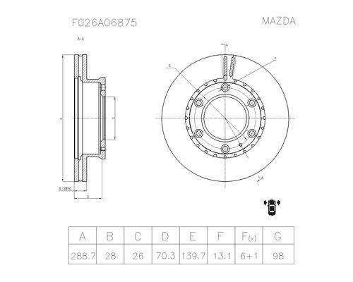 Bosch F 026 A06 875 Диск гальмівний F026A06875: Купити в Україні - Добра ціна на EXIST.UA!