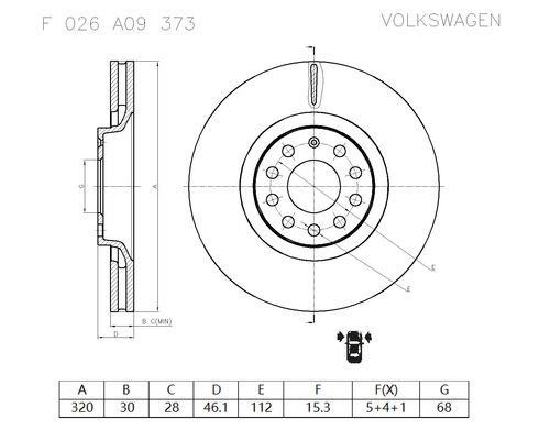 Bosch F 026 A09 373 Диск гальмівний F026A09373: Купити в Україні - Добра ціна на EXIST.UA!