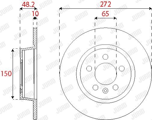 Jurid/Bendix 563255JC Диск гальмівний передній невентильований 563255JC: Приваблива ціна - Купити в Україні на EXIST.UA!