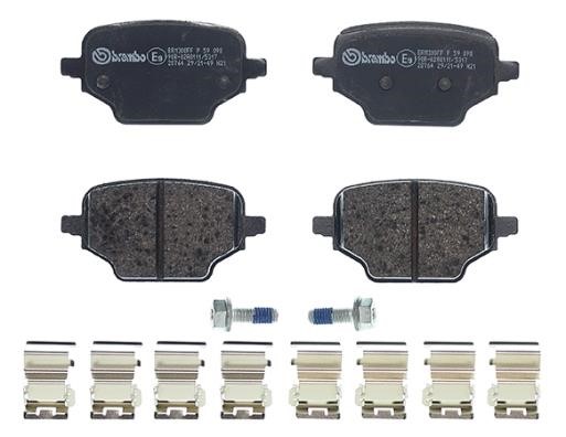 Тормозные колодки дисковые, комплект Brembo P 59 098