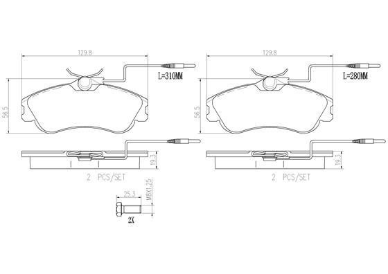 Brembo P61060N Гальмівні колодки, комплект P61060N: Купити в Україні - Добра ціна на EXIST.UA!