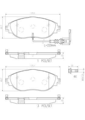 Brembo P85144N Гальмівні колодки, комплект P85144N: Купити в Україні - Добра ціна на EXIST.UA!