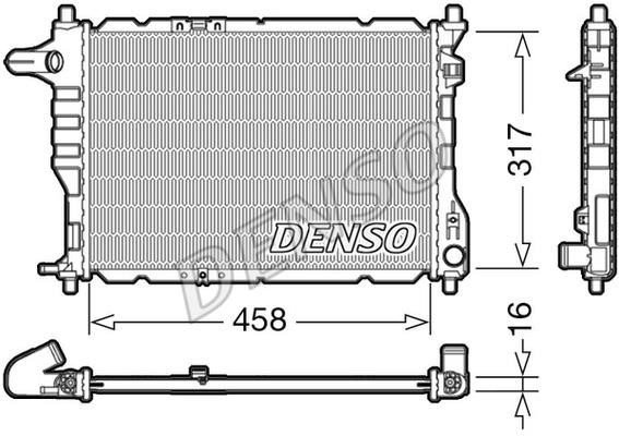 DENSO DRM08005 Радіатор охолодження двигуна DRM08005: Приваблива ціна - Купити в Україні на EXIST.UA!