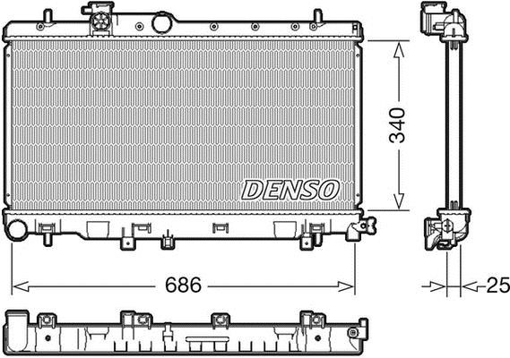 DENSO DRM36020 Радіатор охолодження двигуна DRM36020: Приваблива ціна - Купити в Україні на EXIST.UA!