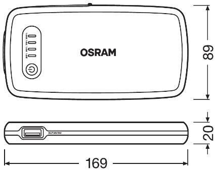 Пуско-зарядний пристрій Osram з функцією POWER BANK 6000 mAh Osram OBSL200