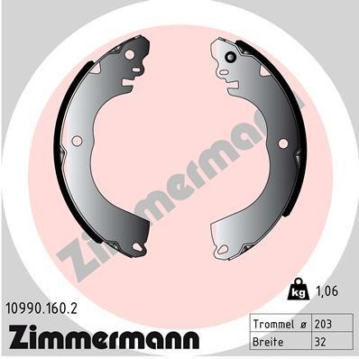 Otto Zimmermann 10990.160.2 Колодки гальмівні барабанні, комплект 109901602: Купити в Україні - Добра ціна на EXIST.UA!