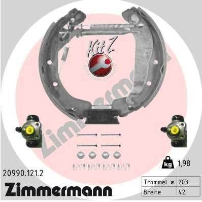 Otto Zimmermann 20990.121.2 Колодки гальмівні барабанні, комплект 209901212: Купити в Україні - Добра ціна на EXIST.UA!