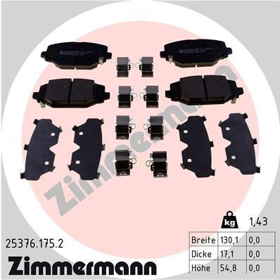 Otto Zimmermann 25376.175.2 Гальмівні колодки, комплект 253761752: Купити в Україні - Добра ціна на EXIST.UA!