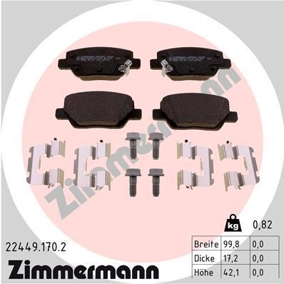 Otto Zimmermann 22449.170.2 Гальмівні колодки, комплект 224491702: Купити в Україні - Добра ціна на EXIST.UA!