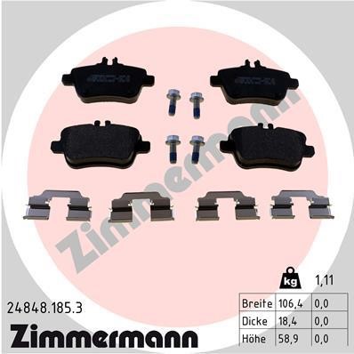 Otto Zimmermann 24848.185.3 Гальмівні колодки, комплект 248481853: Купити в Україні - Добра ціна на EXIST.UA!