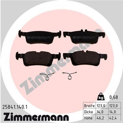 258411401 Otto Zimmermann Тормозные колодки дисковые, комплект