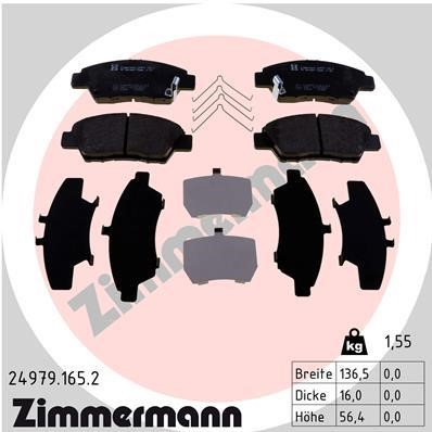 Otto Zimmermann 24979.165.2 Гальмівні колодки, комплект 249791652: Купити в Україні - Добра ціна на EXIST.UA!