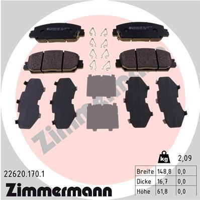 Otto Zimmermann 22620.170.1 Гальмівні колодки, комплект 226201701: Купити в Україні - Добра ціна на EXIST.UA!