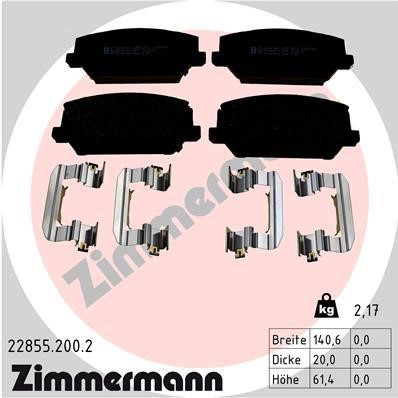 Otto Zimmermann 22855.200.2 Гальмівні колодки, комплект 228552002: Купити в Україні - Добра ціна на EXIST.UA!