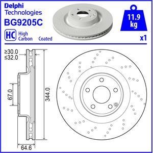 Delphi BG9205C Гальмівний диск BG9205C: Приваблива ціна - Купити в Україні на EXIST.UA!