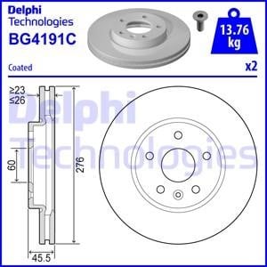Delphi BG4191-C Гальмівний диск BG4191C: Купити в Україні - Добра ціна на EXIST.UA!
