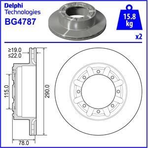 Delphi BG4787 Диск гальмівний задній вентильований BG4787: Купити в Україні - Добра ціна на EXIST.UA!