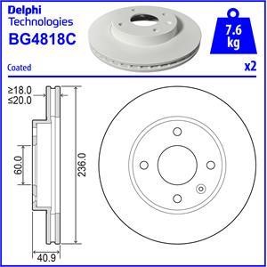 Delphi BG4818C Гальмівний диск BG4818C: Купити в Україні - Добра ціна на EXIST.UA!