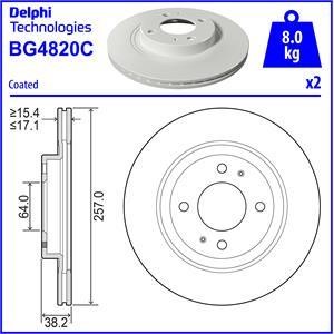Delphi BG4820C Гальмівний диск BG4820C: Купити в Україні - Добра ціна на EXIST.UA!