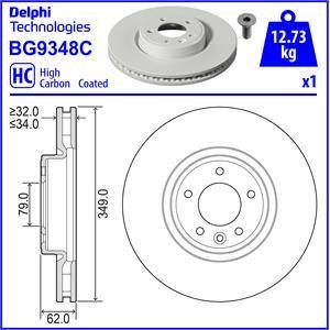 Delphi BG9348C Гальмівний диск BG9348C: Приваблива ціна - Купити в Україні на EXIST.UA!