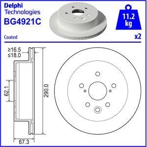Delphi BG4921C Гальмівний диск BG4921C: Купити в Україні - Добра ціна на EXIST.UA!
