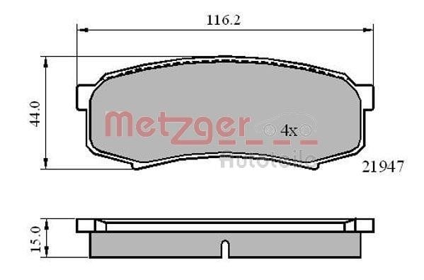 Metzger 1170871 Гальмівні колодки, комплект 1170871: Приваблива ціна - Купити в Україні на EXIST.UA!