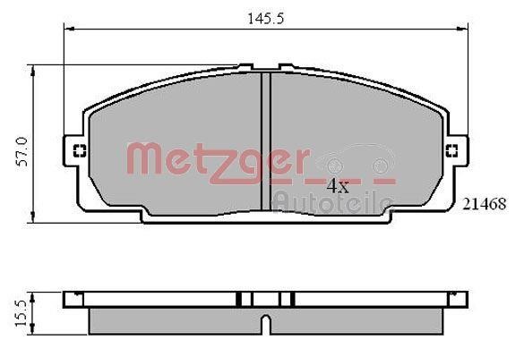 Metzger 1170872 Гальмівні колодки, комплект 1170872: Купити в Україні - Добра ціна на EXIST.UA!