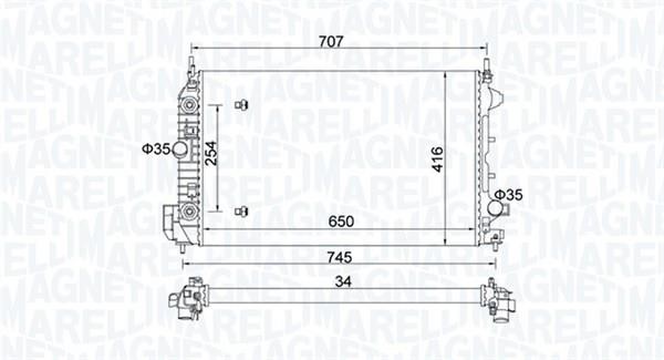 Magneti marelli 350213162500 Радіатор охолодження двигуна 350213162500: Купити в Україні - Добра ціна на EXIST.UA!