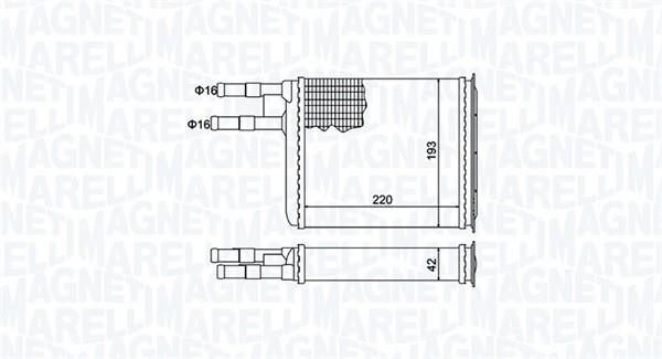 Magneti marelli 350218401000 Радіатор опалювача салону 350218401000: Купити в Україні - Добра ціна на EXIST.UA!