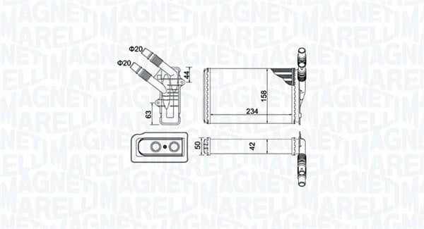Magneti marelli 350218433000 Радіатор опалювача салону 350218433000: Купити в Україні - Добра ціна на EXIST.UA!