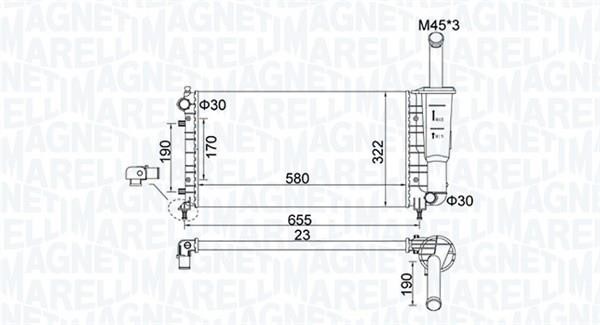 Magneti marelli 350213183600 Радіатор охолодження двигуна 350213183600: Купити в Україні - Добра ціна на EXIST.UA!