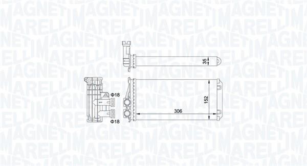 Magneti marelli 350218435000 Радіатор опалювача салону 350218435000: Купити в Україні - Добра ціна на EXIST.UA!