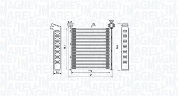 Magneti marelli 350218448000 Радіатор опалювача салону 350218448000: Купити в Україні - Добра ціна на EXIST.UA!