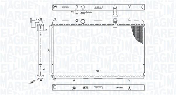 Magneti marelli 350213200900 Радіатор охолодження двигуна 350213200900: Приваблива ціна - Купити в Україні на EXIST.UA!