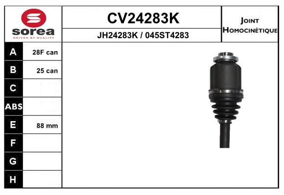 EAI CV24283K Комплект шарнірів, приводний вал CV24283K: Купити в Україні - Добра ціна на EXIST.UA!