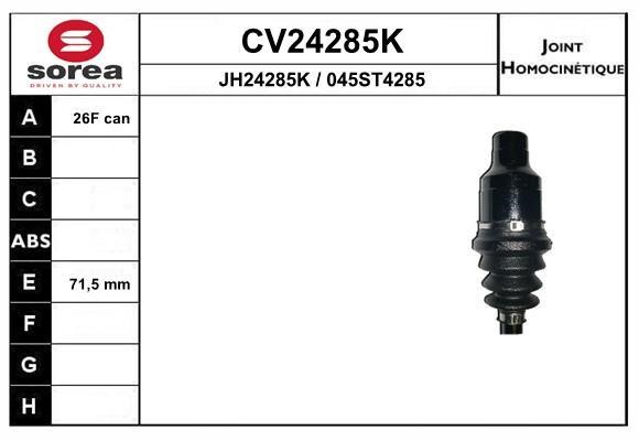 EAI CV24285K Комплект шарнірів, приводний вал CV24285K: Купити в Україні - Добра ціна на EXIST.UA!
