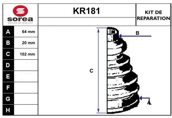 EAI KR181 Пильовик приводного валу, комплект KR181: Приваблива ціна - Купити в Україні на EXIST.UA!